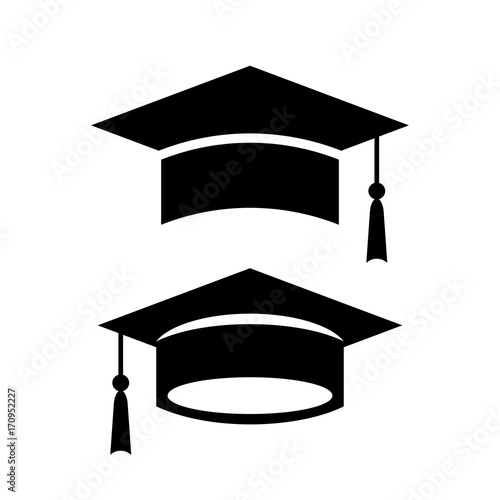Academic graduation cap vector icon