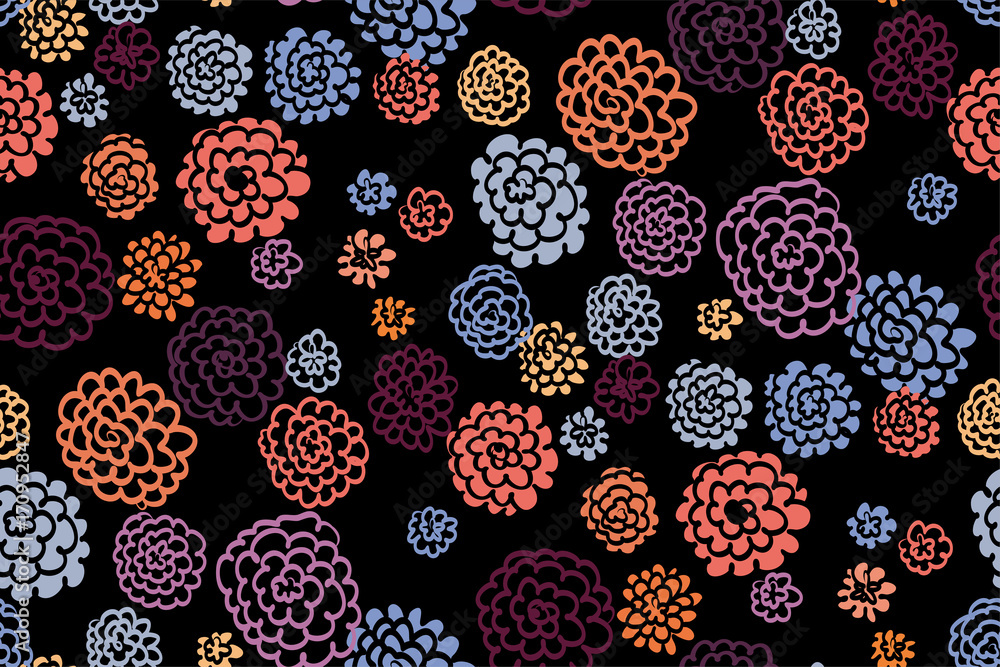 Floral seamless background pattern with flowers , spring - summer season. Vector illustration for textile, wrapping paper, wallpaper, сurtains . Floral seamless background pattern with flowers , spring - summer season. Vector illustration for textile, wrapping paper, wallpaper, сurtains .