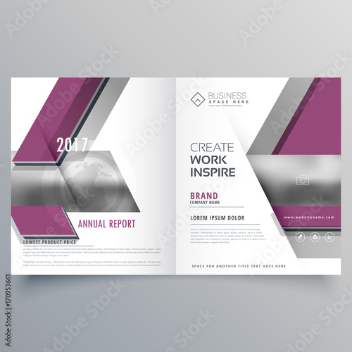 bi fold business brochure design template leaflet magazine cover page