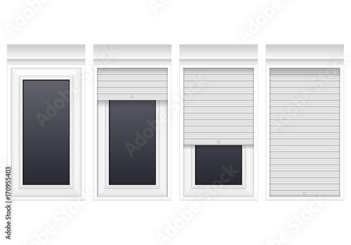 Window with rolling shutters