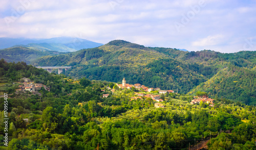 Fototapeta Naklejka Na Ścianę i Meble -  Summer panorama of Apennines mountains, Italy