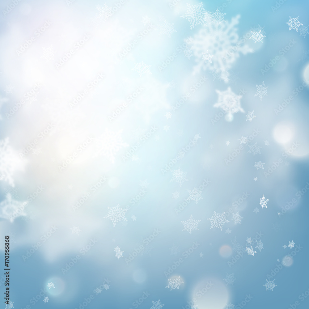 Winter pattern with crystallic snowflakes. EPS 10 vector