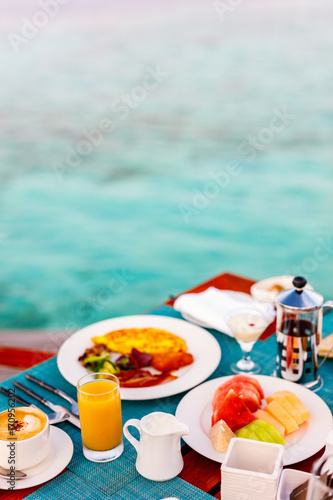 Breakfast at ocean edge