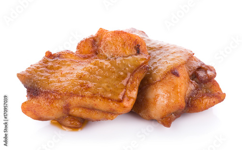 Roasted chicken breast on a white background