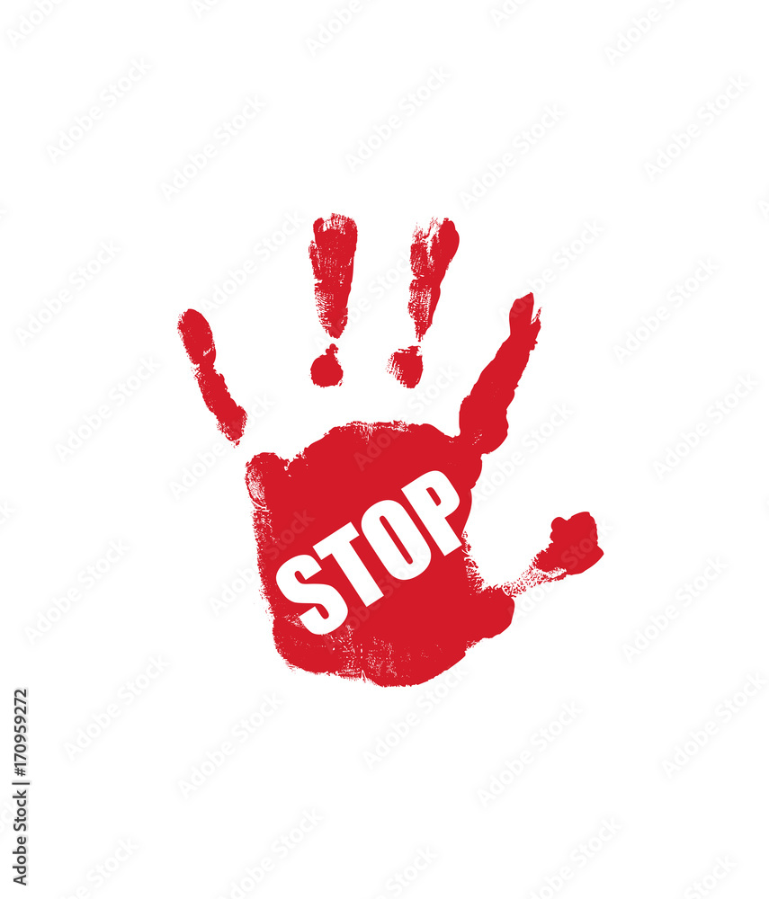 Stop Sign Hand Print Silhouette - Openclipart