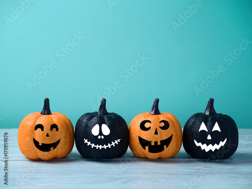 Halloween glitter pumpkin jack o lantern decor