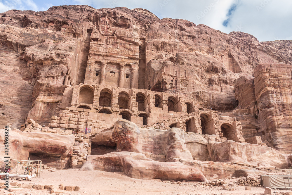 View of Petra ruins Jordan