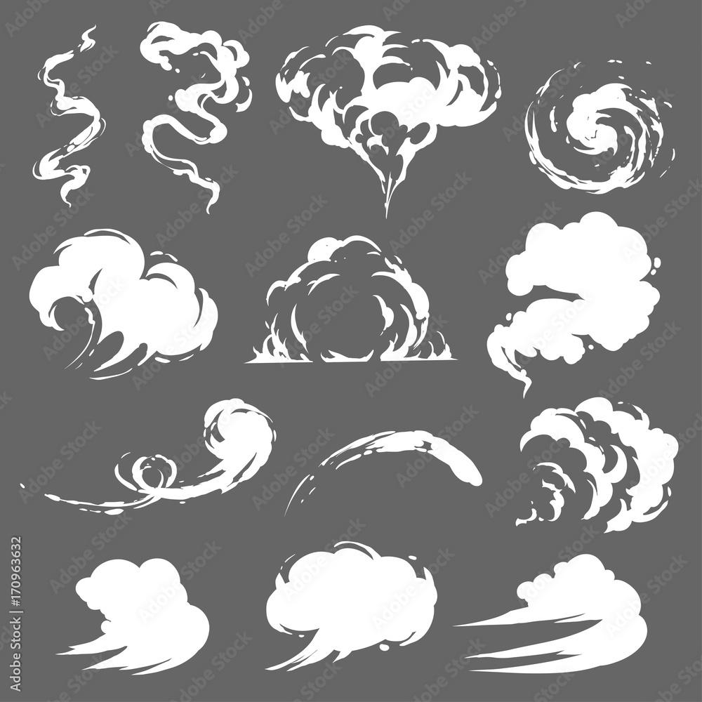 Vecteur Stock Cartoon smoke set | Adobe Stock