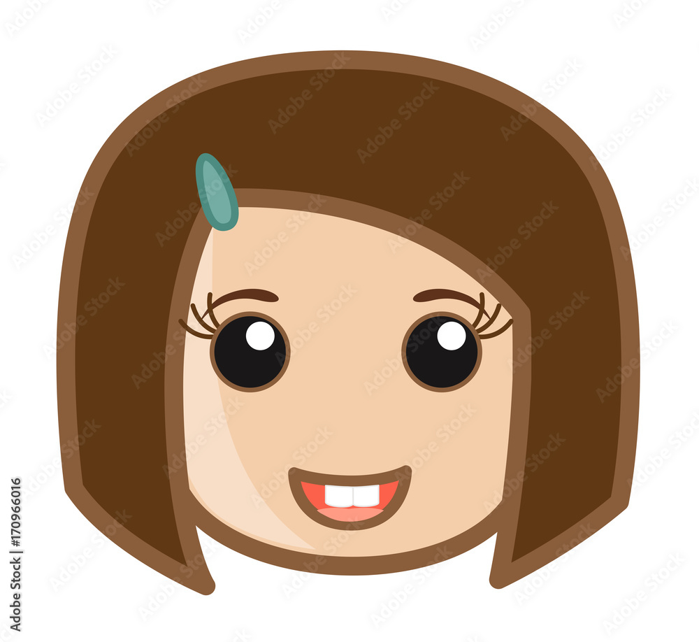 Obraz premium Funny Girl Face Vector