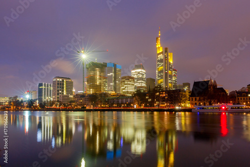 Frankfurt. Skyscrapers of the city's business center. © pillerss