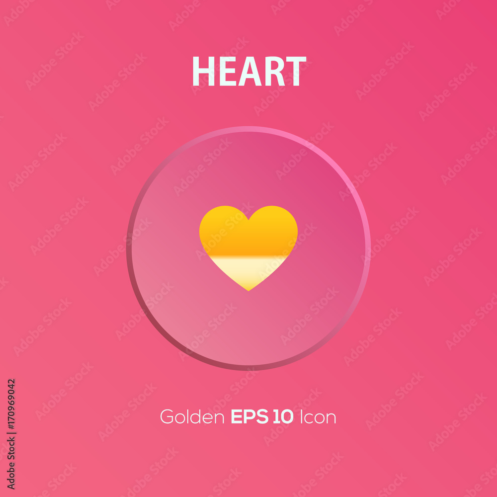 Heart icon design on modern flat backgro
