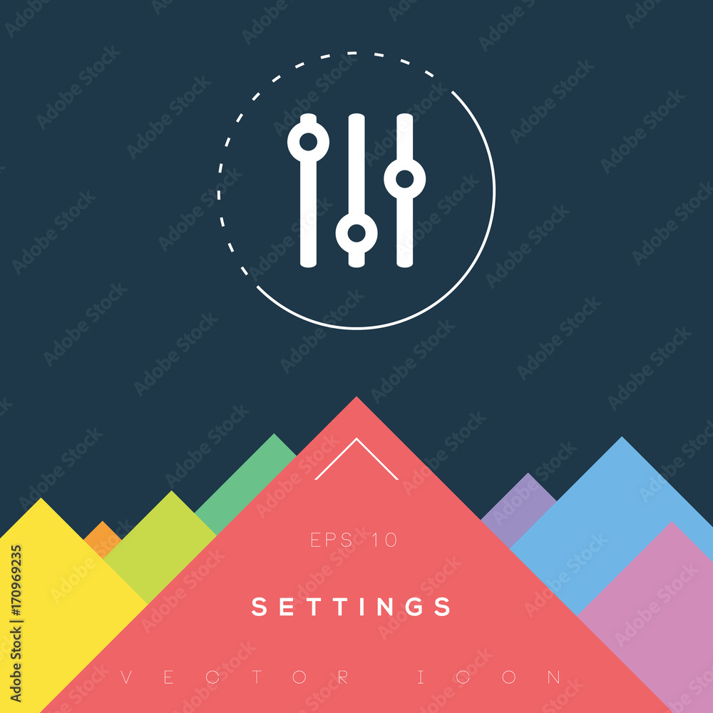Settings tweaks icon design on modern flat backgro Settings tweaks icon design on modern flat backgro