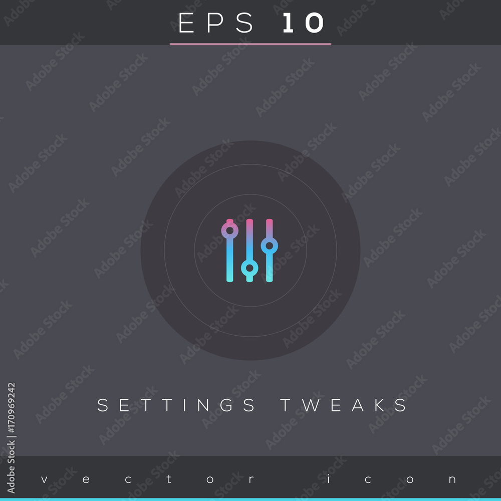 Settings tweaks icon design on modern flat backgro Settings tweaks icon design on modern flat backgro