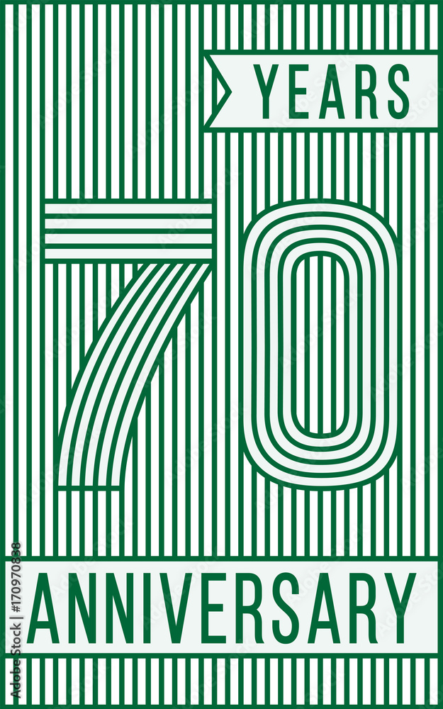 70 years anniversary logo. Vector and illustration. Line art anniversary design template.
70 years anniversary logo. Vector and illustration. Line art anniversary design template.