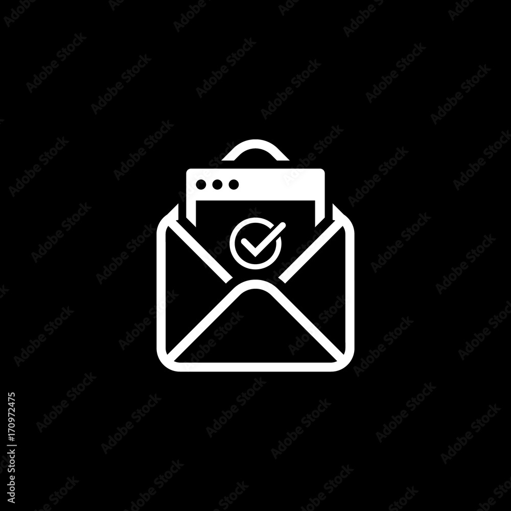 Confirmation Letter Icon. Flat Design. Confirmation Letter Icon. Flat Design.