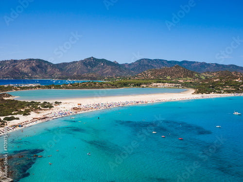 Transparent and turquoise sea in Porto Giunco, Sardinia, Italy © isaac74