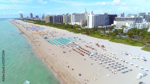 Miami Beach aerial video tourists prores 4k photo