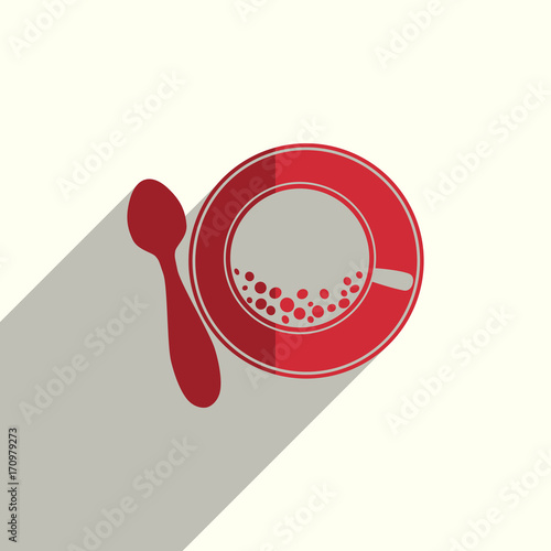 Coffee flat icons with of shadow. Vector illustration