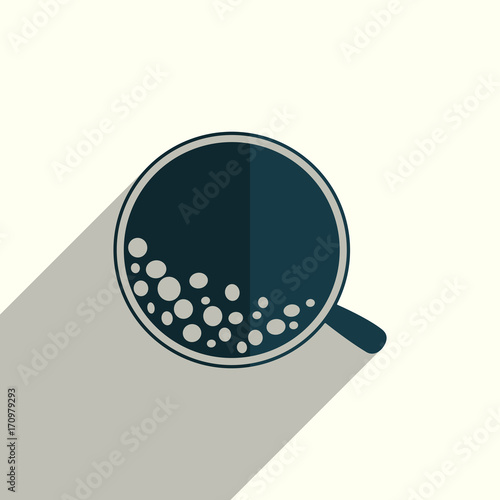 Coffee flat icons with of shadow. Vector illustration
