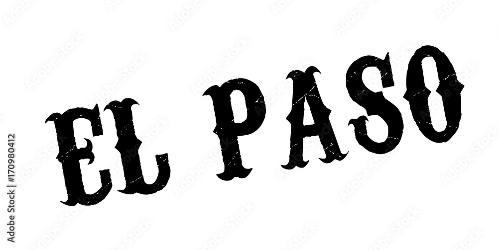 El Paso rubber stamp. Grunge design with dust scratches. Effects can be