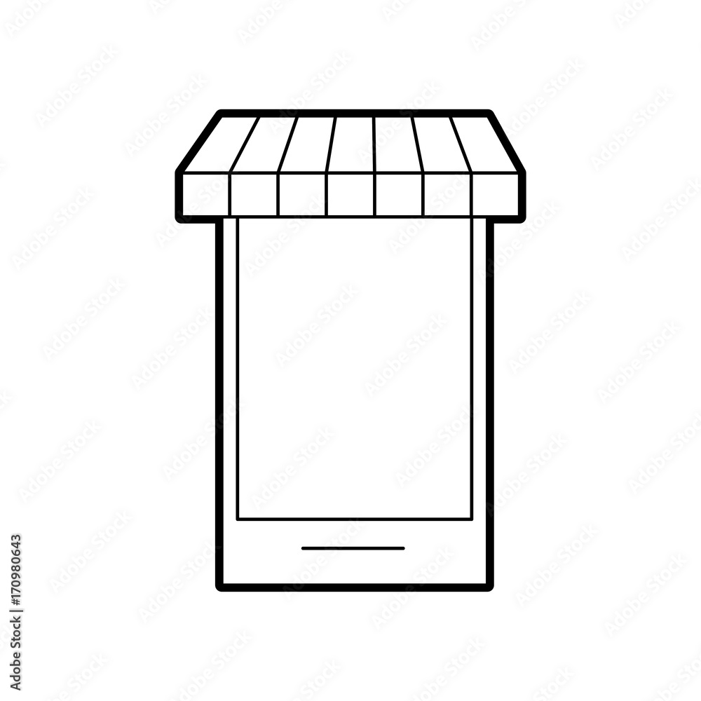 smartphone store grocery online digital shop vector illustration smartphone store grocery online digital shop vector illustration