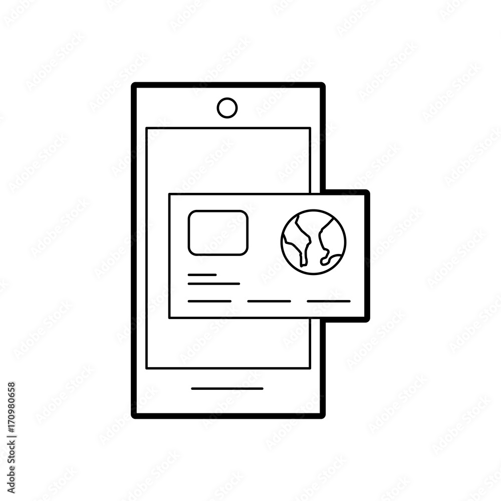 smartphone with credit card banking online app vector illustration smartphone with credit card banking online app vector illustration