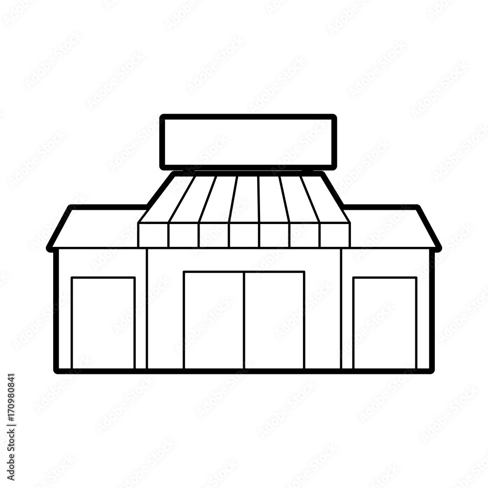 store grocery shop building exterior facade isolated on white background vector illustration store grocery shop building exterior facade isolated on white background vector illustration
