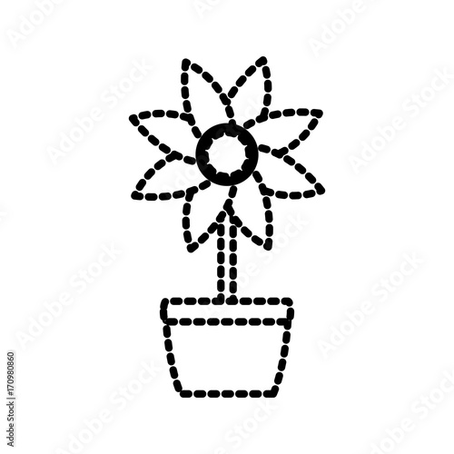 garden flowers pot icon vector illustration graphic design