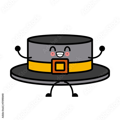 ribbon men hat icon vector illustration graphi design kawaii cartoon
