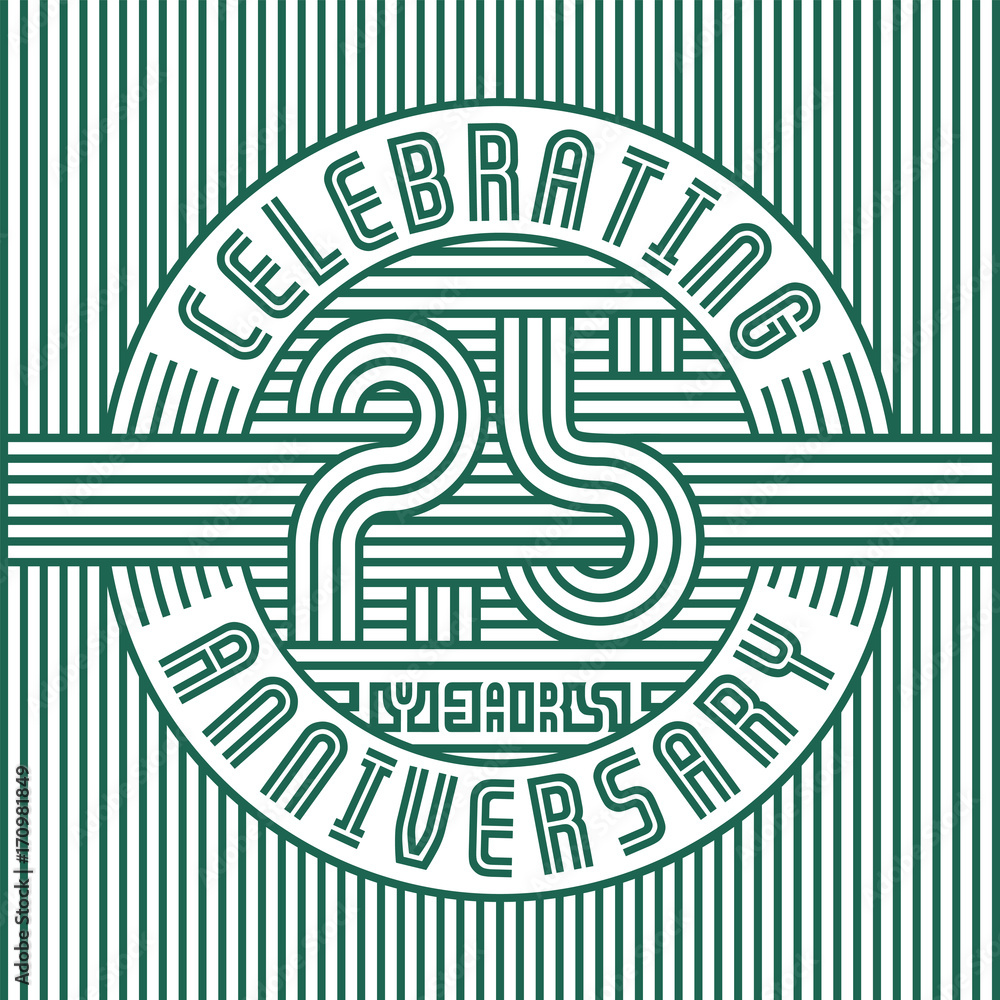25 years anniversary logo. Vector and illustration. Line art anniversary design template.
25 years anniversary logo. Vector and illustration. Line art anniversary design template.