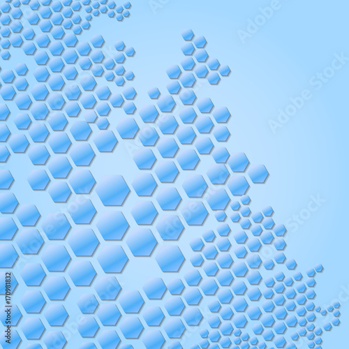 Vector Abstract Geometric Cellular Background. Trendy Hi-Tech Honeycomb Polygonal Mosaic Template Pattern. 
