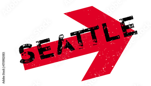 Seattle rubber stamp. Grunge design with dust scratches. Effects can be easily removed for a clean, crisp look. Color is easily changed.