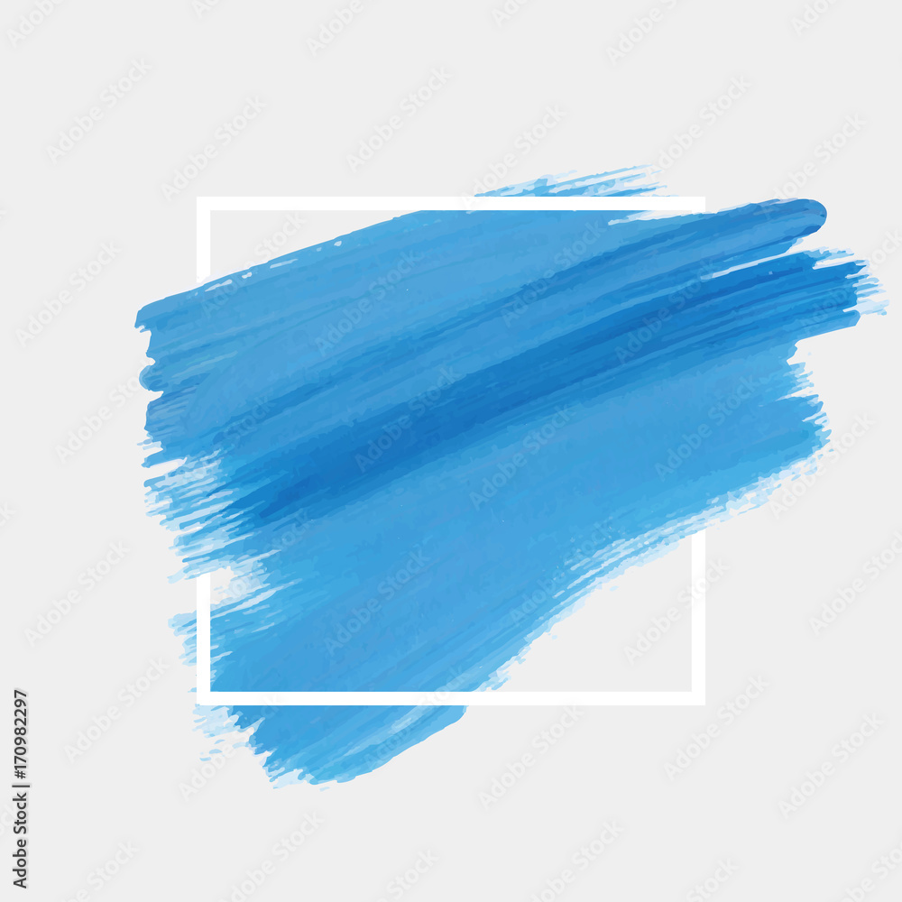 Fototapeta premium Logo brush painted textured watercolor art abstract background vector illustration. Acrylic stroke poster. Perfect design for headline, logo and sale banner. 