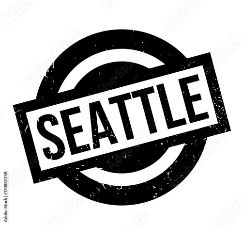 Seattle rubber stamp. Grunge design with dust scratches. Effects can be easily removed for a clean, crisp look. Color is easily changed.
