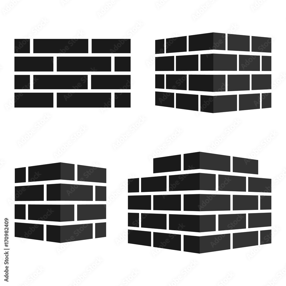 Set of Bricks icons. Bricks logo. isolated on white background. Vector illustration. Set of Bricks icons. Bricks logo. isolated on white background. Vector illustration.
