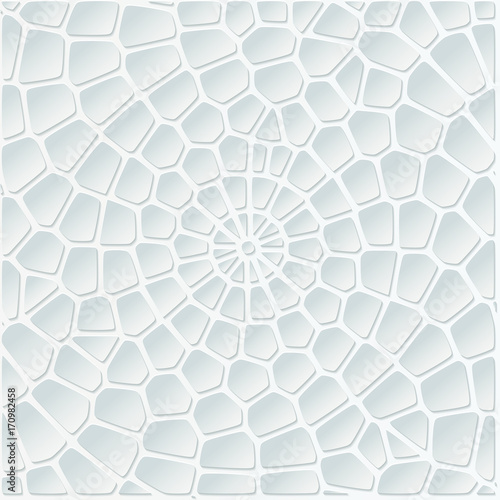 Vector Abstract Geometric Spiral Voronoi Background. Trendy Irregular Voronoi Lattice Polygonal Mosaic Template Pattern.  
