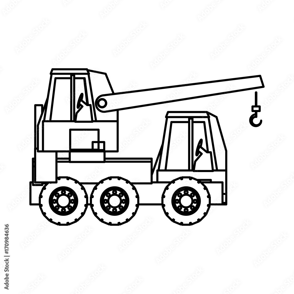 Fototapeta premium cane truck icon over white background vector illustration