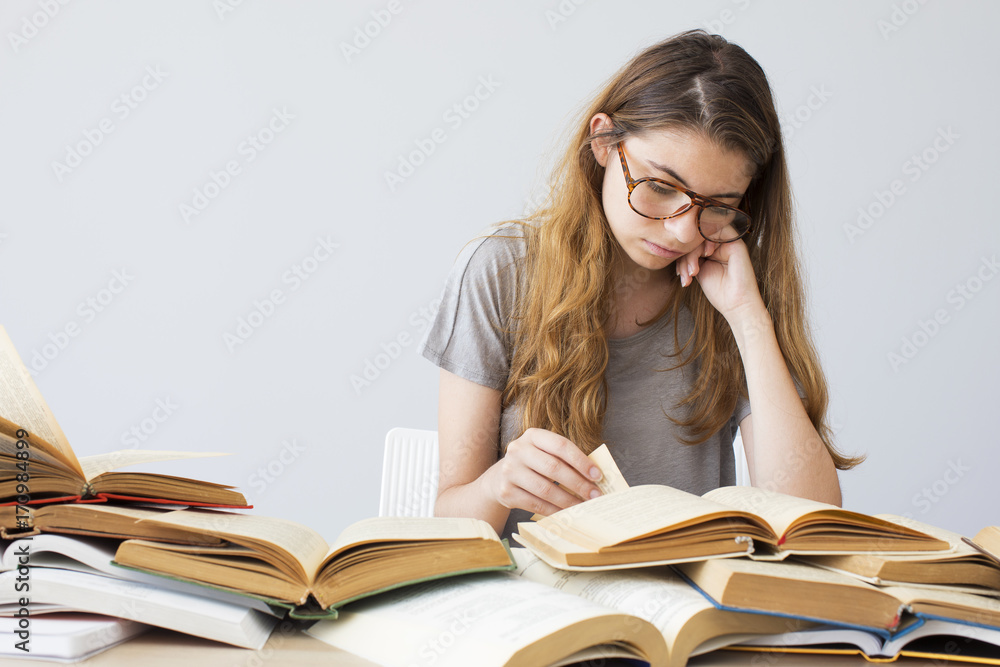 Hardworking student studying Hardworking student studying