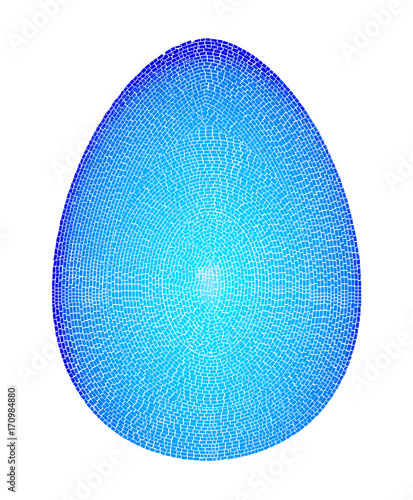 Vector  Ceramic Blue Mosaic Smalt Majolica Egg Illustration