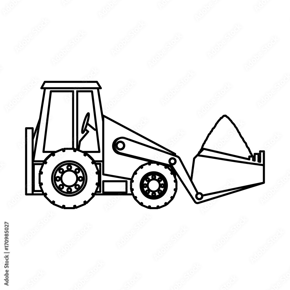 Naklejka premium backhoe icon over white background vector illustration