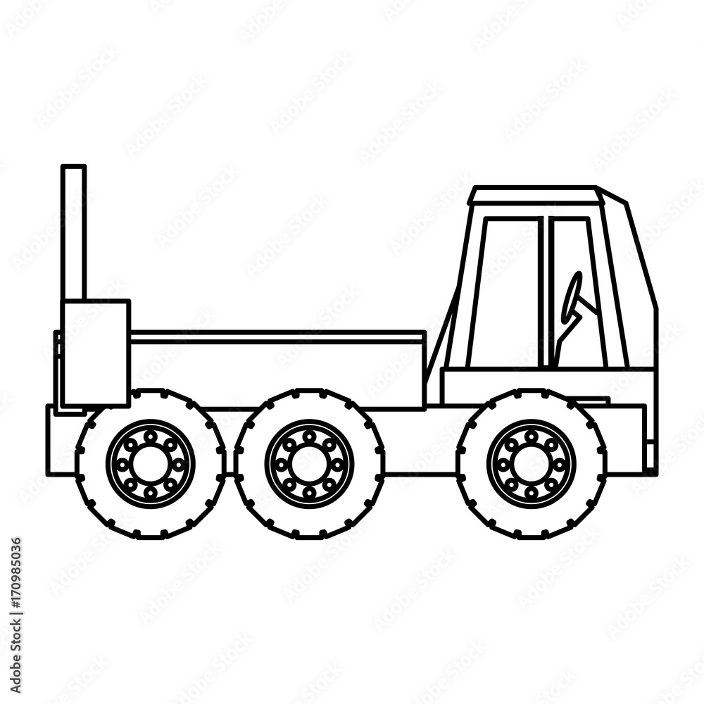 Fototapeta premium construction truck icon over white background vector illustration