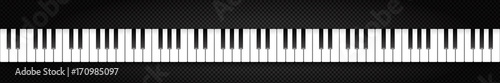 Vector realistic isolated piano keyboard for decoration and covering on the transparent background. Concept of music.