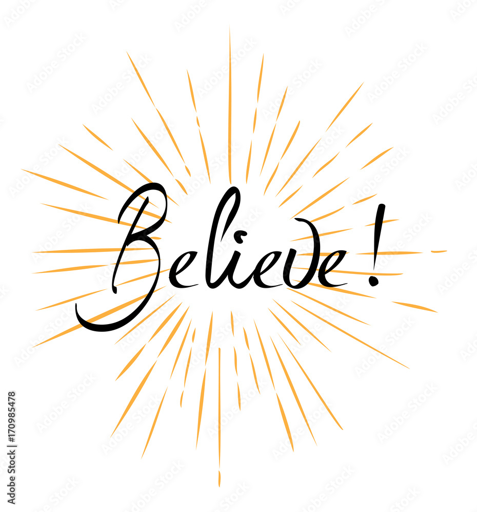 Fototapeta premium Vector Believe Sunrays Background