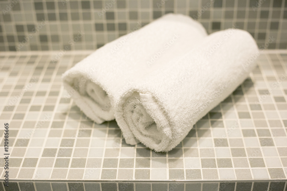 Towels in hotel bathroom Towels in hotel bathroom