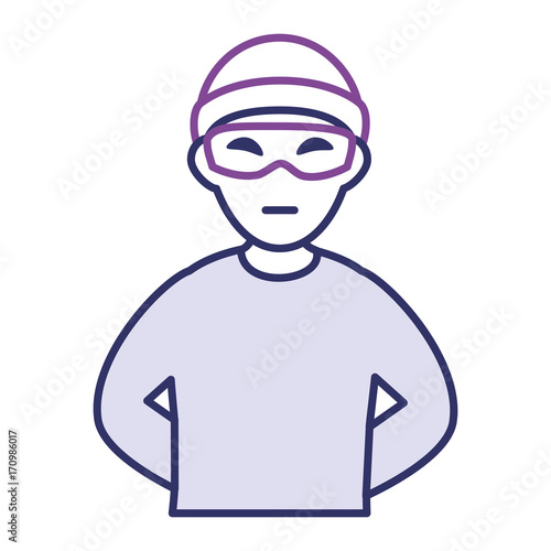 thief dangerous avatar character vector illustration design