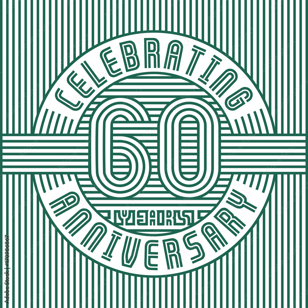 60 years anniversary logo. Vector and illustration. Line art anniversary design template.
60 years anniversary logo. Vector and illustration. Line art anniversary design template.