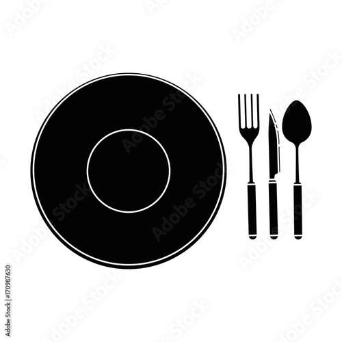 dish with cutlery icon vector illustration design