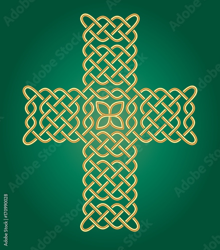 Celtic Cross - Vector Ancient Pagan Scandinavian Sacred Knotwork X Symbol