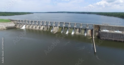 Aerial Robert S Kerr Dam in Oklahoma