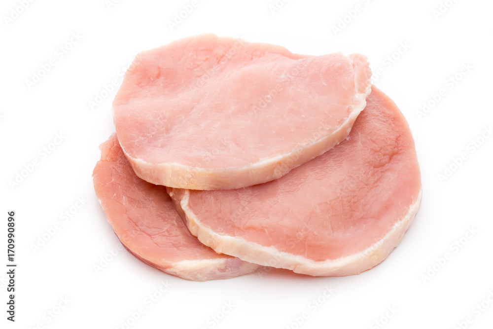 Fresh raw beef steak isolated on white background, top view. Fresh raw beef steak isolated on white background, top view.